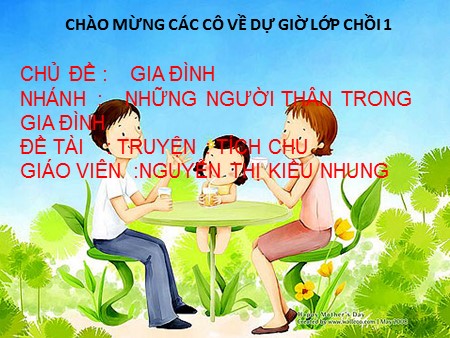 Bài giảng Mầm non Lớp Lá - Câu chuyện: Tích Chu