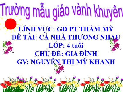 Bài giảng Mầm non Lớp Chồi - Chủ đề: Gia đình - Đề tài: Cả nhà thương nhau