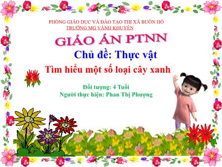 Bài giảng Mầm non Lớp Chồi - Chủ đề: Thực vật - Tìm hiểu một số loại cây xanh