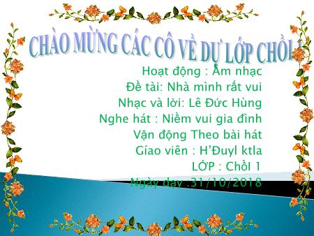 Bài giảng Mầm non Lớp Chồi - Đề tài: Nhà mình rất vui - Nghe hát: Niềm vui gia đình