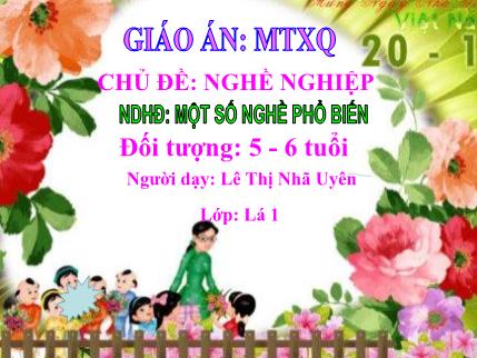 Bài giảng Mầm non Lớp Lá - Chủ đề: Nghề nghiệp - Đề tài: Một số nghề phổ biến