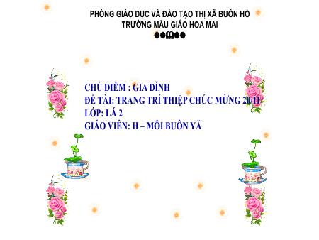 Bài giảng Mầm non Lớp Lá - Chủ điểm: Gia đình - Đề tài: Trang trí thiệp chúc mừng 20/11