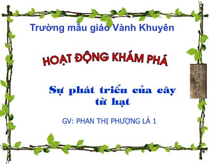 Bài giảng Mầm non Lớp Lá - Hoạt động khám phá - Đề tài: Sự phát triển của cây từ hạt