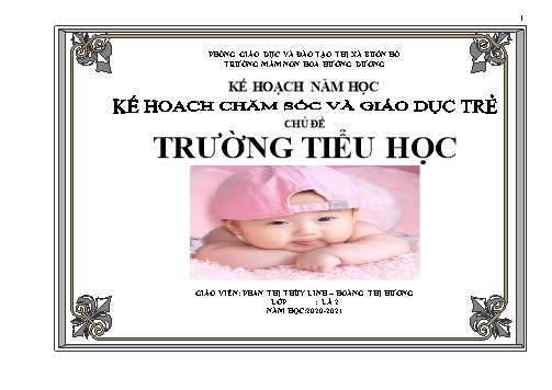 Kế hoạch chăm sóc và giáo dục trẻ Mầm non Lớp Lá - Chủ đề: Trường tiểu học