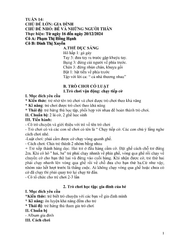 Giáo án Mầm non Lớp Chồi - Tuần 14 - Năm học 2024-2025 - Đinh Thị Xuyến - Phạm Thị Hồng Hạnh