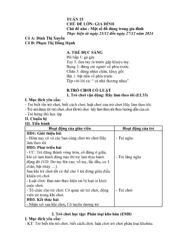 Giáo án Mầm non Lớp Chồi - Tuần 15 - Năm học 2024-2025 - Đinh Thị Xuyến - Phạm Thị Hồng Hạnh