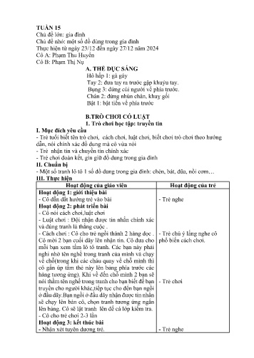 Giáo án Mầm non Lớp Chồi - Tuần 15 - Năm học 2024-2025 - Phạm Thu Huyền - Phạm Thị Nụ