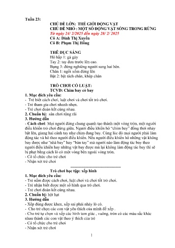 Giáo án Mầm non Lớp Chồi - Tuần 23 - Năm học 2024-2025 - Đinh Thị Xuyến - Phạm Thị Hồng