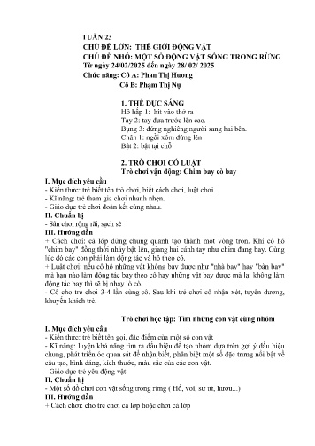 Giáo án Mầm non Lớp Chồi - Tuần 23 - Năm học 2024-2025 - Phạm Thu Huyền - Phạm Thị Nụ