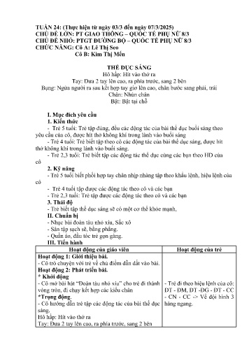 Giáo án Mầm non Lớp Chồi - Tuần 24 - Năm học 2024-2025 - Lê Thị Seo - Kim Thị Mến