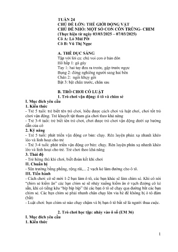 Giáo án Mầm non Lớp Chồi - Tuần 24 - Năm học 2024-2025 - Lò Mùi Pết - Vũ Thị Ngọc