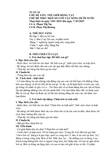 Giáo án Mầm non Lớp Chồi - Tuần 24 - Năm học 2024-2025 - Phạm Thu Huyền - Phạm Thị Nụ