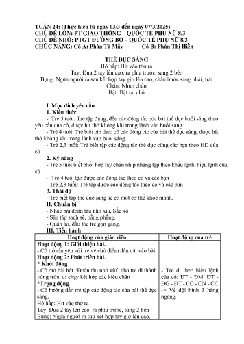 Giáo án Mầm non Lớp Chồi - Tuần 24 - Năm học 2024-2025 - Phàn Thị Hiền - Phàn Tả Mẩy