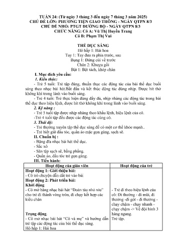Giáo án Mầm non Lớp Chồi - Tuần 24 - Năm học 2024-2025 - Vũ Thị Huyền Trang - Phạm Thị Vui