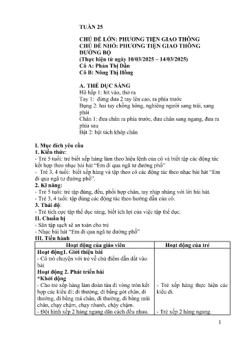Giáo án Mầm non Lớp Chồi - Tuần 25 - Năm học 2024-2025 - Nông Thị Hồng - Phàn Thị Dần