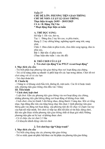 Giáo án Mầm non Lớp Chồi - Tuần 27 - Năm học 2024-2025 - Đặng Thị Văn - Phàn Thị Dần