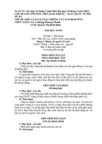 Giáo án Mầm non Lớp Chồi - Tuần 27 - Năm học 2024-2025 - Hoàng Phương Thanh - Nguyễn Thị Đình Đình