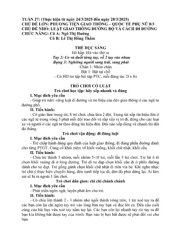 Giáo án Mầm non Lớp Chồi - Tuần 27 - Năm học 2024-2025 - Lê Thị Hồng Thắm - Ngô Thị Hường