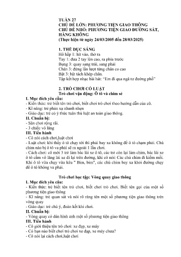 Giáo án Mầm non Lớp Chồi - Tuần 27 - Năm học 2024-2025 - Phạm Thu Huyền - Phạm Thị Nụ