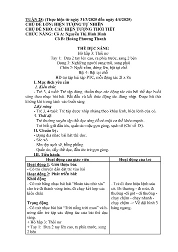 Giáo án Mầm non Lớp Chồi - Tuần 28 - Năm học 2024-2025 - Hoàng Phương Thanh - Nguyễn Thị Đình Đình