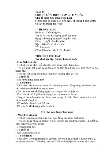 Giáo án Mầm non Lớp Chồi - Tuần 29 - Năm học 2024-2025 - Đặng Thị Văn - Phàn Thị Dần