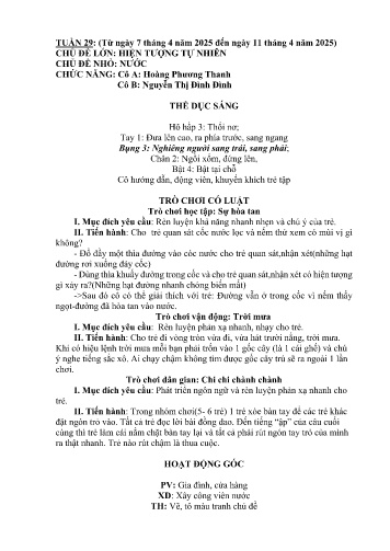 Giáo án Mầm non Lớp Chồi - Tuần 29 - Năm học 2024-2025 - Hoàng Phương Thanh - Nguyễn Thị Đình Đình
