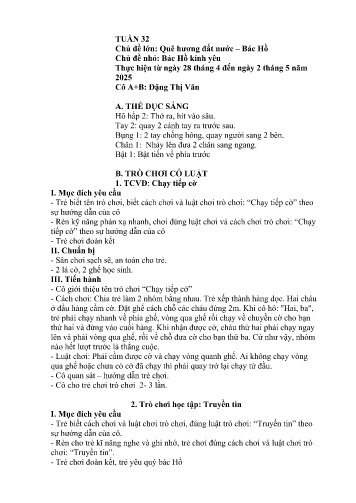 Giáo án Mầm non Lớp Chồi - Tuần 32 - Năm học 2024-2025 - Đặng Thị Văn - Phàn Thị Dần