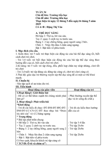 Giáo án Mầm non Lớp Chồi - Tuần 34 - Năm học 2024-2025 - Đặng Thị Văn - Phàn Thị Dần
