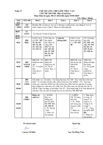 Giáo án Mầm non Lớp ghép - Tuần 17 - Năm học 2024-2025 - Trịnh Thị Kết Đoàn - Lục Thị Hồng Thêu
