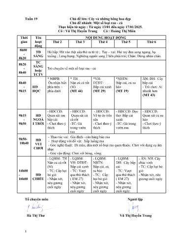 Giáo án Mầm non Lớp ghép - Tuần 19 - Năm học 2024-2025 - Vũ Thị Huyền Trang - Hoàng Thị Miên
