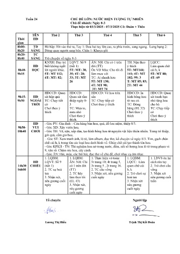 Giáo án Mầm non Lớp ghép - Tuần 24 - Năm học 2024-2025 - Trịnh Thị Kết Đoàn - Lục Thị Hồng Thêu