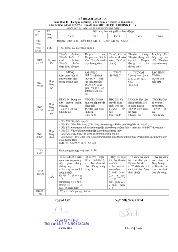 Giáo án Mầm non Lớp Lá - Tuần 16 - Năm học 2024-2025 - Lê Thị Bích - Lê Hoàng Ngọc Sáng