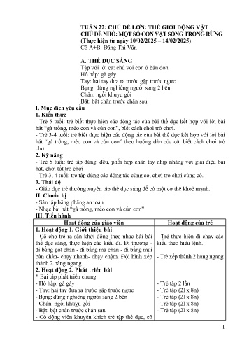 Giáo án Mầm non Lớp Lá - Tuần 22 - Năm học 2024-2025 - Phạm Thị Hồng - Hoàng Ngọc Yến