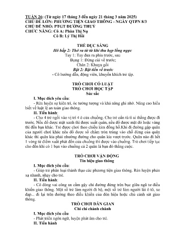 Giáo án Mầm non Lớp Lá - Tuần 26 - Năm học 2024-2025 - Phàn Thị Nụ - Lý Thị Hồi