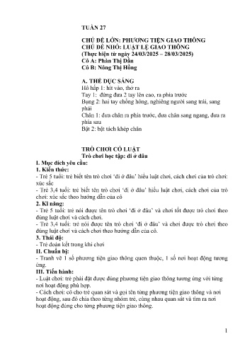 Giáo án Mầm non Lớp Lá - Tuần 27 - Năm học 2024-2025 - Nông Thị Hồng - Phàn Thị Dần