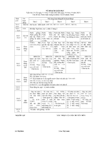Giáo án Mầm non Lớp Lá - Tuần 28 - Chủ đề lớn: Nước - Hiện tượng tự nhiên - Chủ đề nhánh: Nước - Năm học 2024-2025