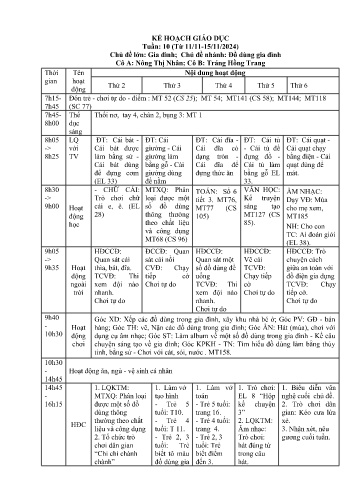 Giáo án Mầm non Lớp Lá - Tuần 30 - Năm học 2024-2025 - Nông Thị Nhân - Tráng Hồng Trang
