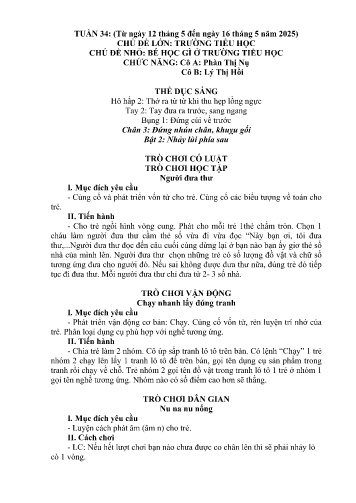 Giáo án Mầm non Lớp Lá - Tuần 34 - Năm học 2024-2025 - Phàn Thị Nụ - Lý Thị Hồi