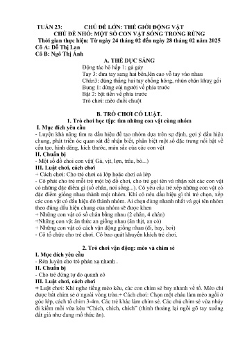 Giáo án Mầm non Lớp Mầm - Tuần 23 - Năm học 2024-2025 - Ngô Thị Ánh - Đỗ Thị Lan