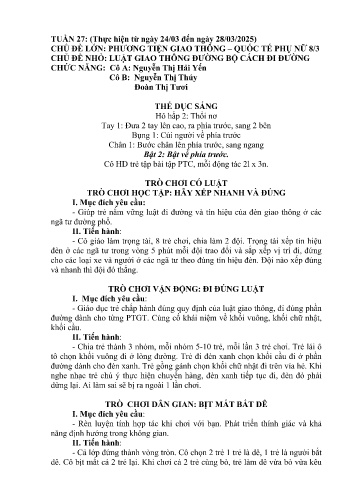 Giáo án Mầm non Lớp Mầm - Tuần 27 - Năm học 2024-2025 - Nguyễn Thị Thúy - Nguyễn Thị Hải Yến - Đoàn Thị Tươi