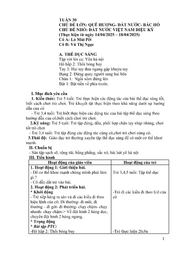 Giáo án Mầm non Lớp Mầm - Tuần 30 - Năm học 2024-2025 - Lò Mùi Pết - Vũ Thị Ngọc