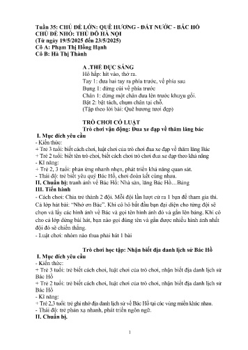 Giáo án Mầm non Lớp Mầm - Tuần 35 - Năm học 2024-2025 - Hà Thị Thành - Phạm Thị Hồng Hạnh