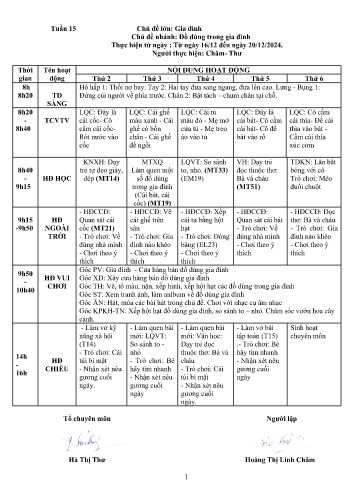 Giáo án Mầm non Lớp Nhà trẻ - Tuần 15 - Chủ đề: Gia đình - Chủ đề: Đồ dùng trong gia đình - Năm học 2024-2025