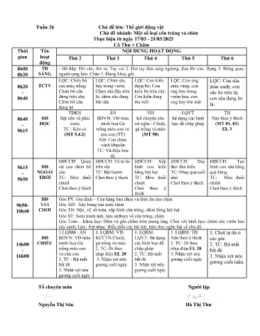 Giáo án Mầm non Lớp Nhà trẻ - Tuần 26 - Năm học 2024-2025