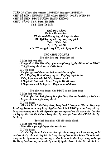 Kế hoạch bài dạy Mầm non Lớp Chồi - Tuần 25 - Năm học 2024-2025 - Phàn Thị Hiền - Phàn Tả Mẩy