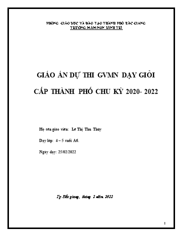Giáo án Mầm non Lớp Chồi - Hoạt động Âm nhạc - Dạy hát Đi xe đạp; Nghe hát Bạn ơi có biết; TCAN: Vòng quay kì diệu (GV: Lê Thị Thu Thủy - Trường MN Dĩnh Trì)