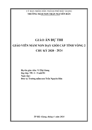 Giáo án Mầm non Lớp Chồi - Hoạt động: Khám phá - Đề tài: Sự kì diệu của nước (GV: Vi Thị Giang - Trường MN Trần Nguyên Hãn)