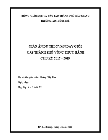 Giáo án Mầm non Lớp Chồi - Hoạt động: Làm quen văn học - Đề tài: Truyện Kiến thi an toàn giao thông (GV: Hoàng Thị Dua - Trường Mầm non Dĩnh Trì)