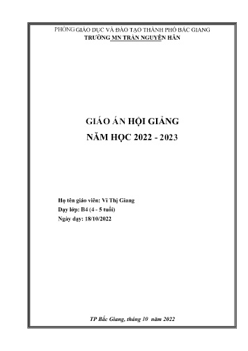 Giáo án Mầm non Lớp Chồi - Hoạt động: Phát triển thẩm mĩ - Đề tài: Vẽ bánh hình tròn, hình chữ nhật (GV: Vi Thị Giang - Trường MN Trần Nguyên Hãn)