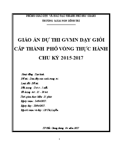 Giáo án Mầm non Lớp Chồi - Hoạt động Tạo hình - Đề tài: Dán dây xúc xích trang trí (GV: Lê Thị Luyến - Trường MN Dĩnh Trì)